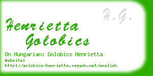 henrietta golobics business card